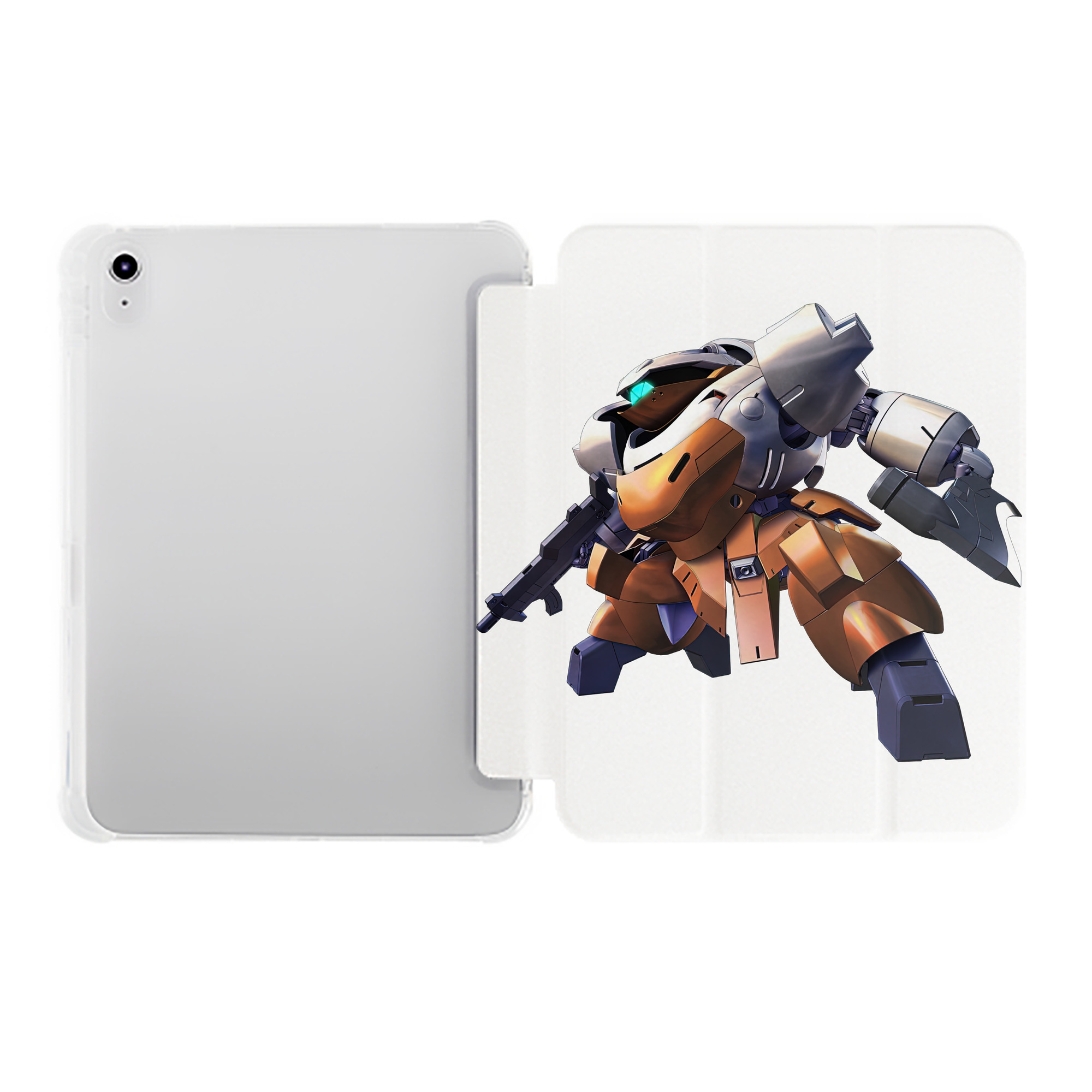 （画像用） 機動戦士ガンダム Mobile Suit Gundam IPad ケース ペン収納付き 三つ折りスタンド PUレザー×シリコン 対応機種9.5/10.5/10.9インチ